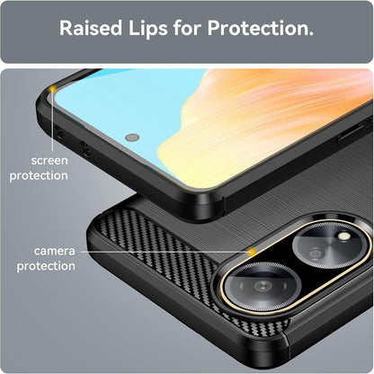 Fodral för Oppo A98, Techsuit, Kolfiber, Svart