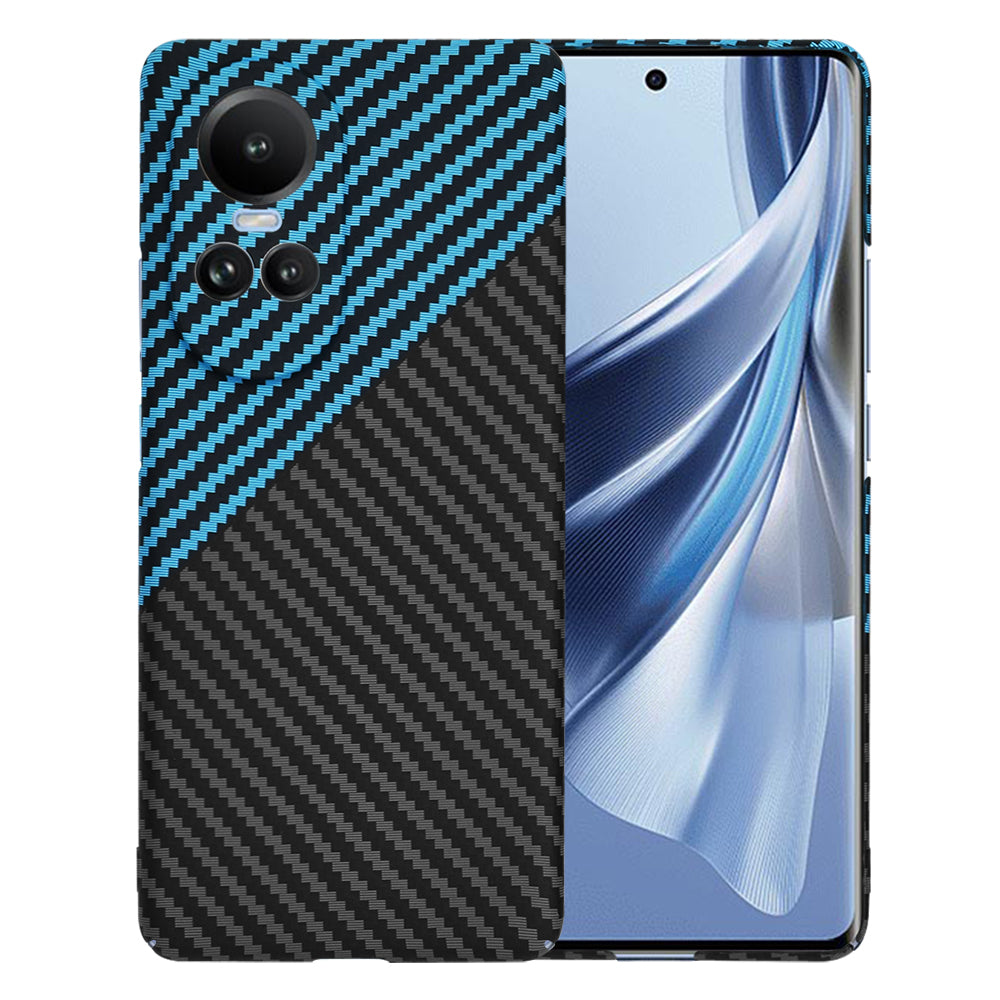 Fodral för Oppo Reno10 / Reno10 Pro, Techsuit, Carbonite FiberShell, Svart Bleu