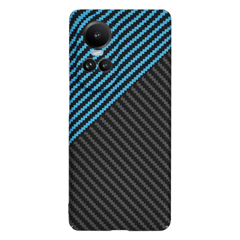 Fodral för Oppo Reno10 / Reno10 Pro, Techsuit, Carbonite FiberShell, Svart Bleu
