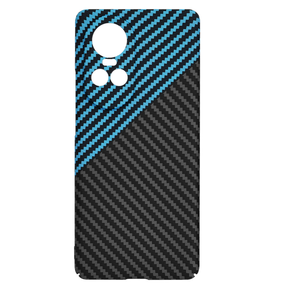 Fodral för Oppo Reno10 / Reno10 Pro, Techsuit, Carbonite FiberShell, Svart Bleu