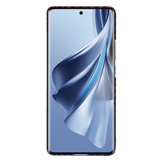 Fodral för Oppo Reno10 / Reno10 Pro, Techsuit, Carbonite FiberShell, Svart Röd