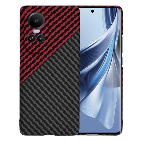 Fodral för Oppo Reno10 / Reno10 Pro, Techsuit, Carbonite FiberShell, Svart Röd