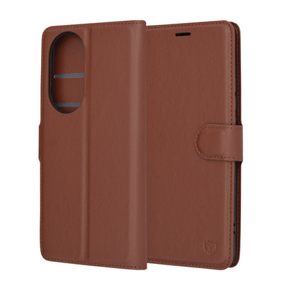 Fodral för Oppo Reno10 / Reno10 Pro, Techsuit, Läderfolio, Brun
