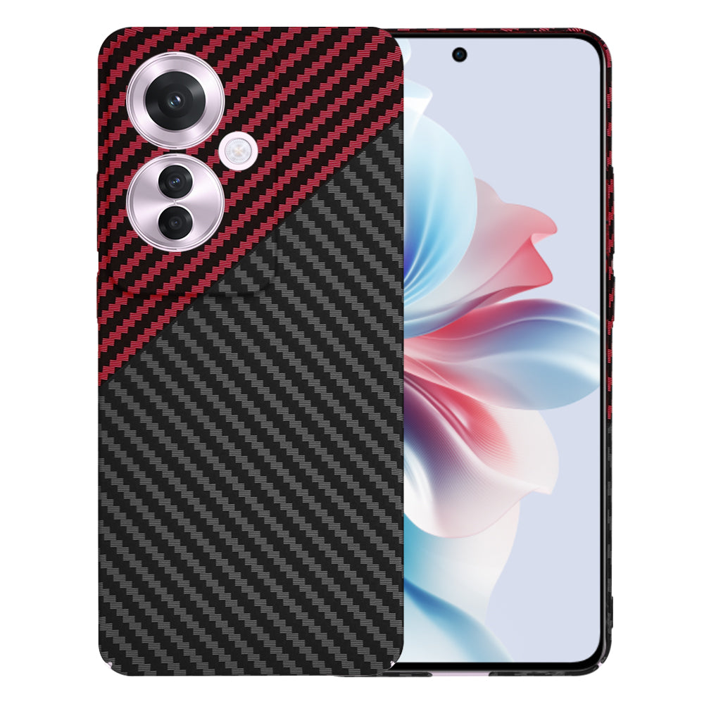Fodral för Oppo Reno11 F, Techsuit, Carbonite FiberShell, Svart Röd