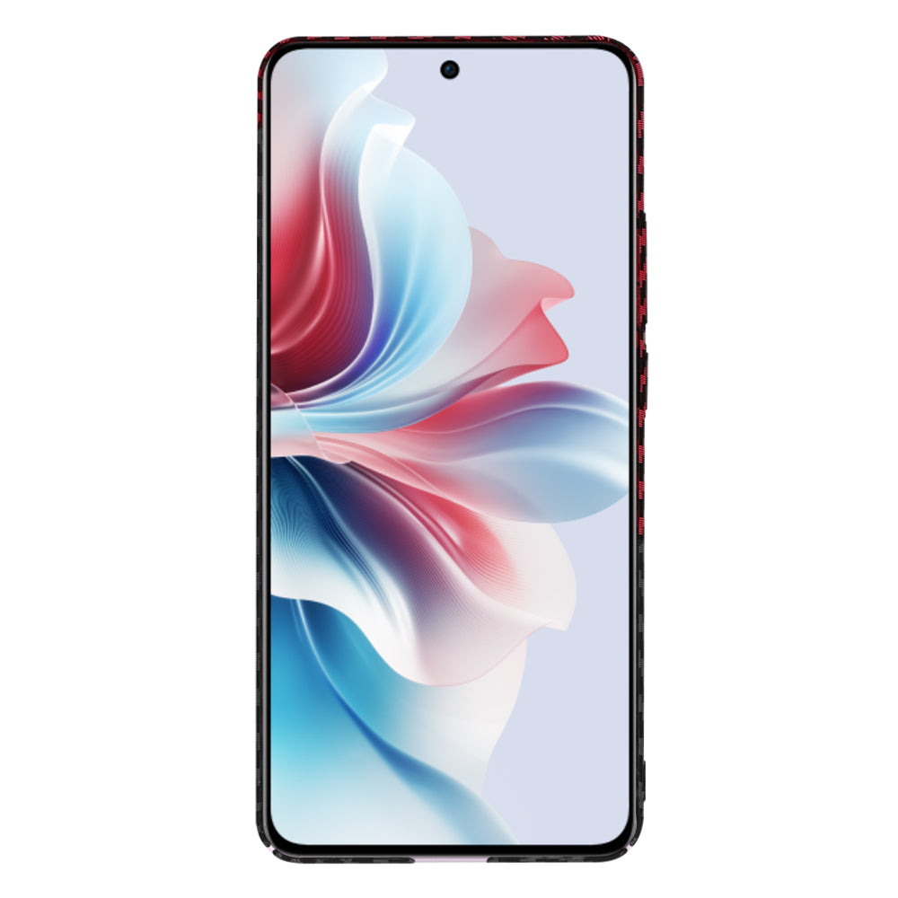 Fodral för Oppo Reno11 F, Techsuit, Carbonite FiberShell, Svart Röd