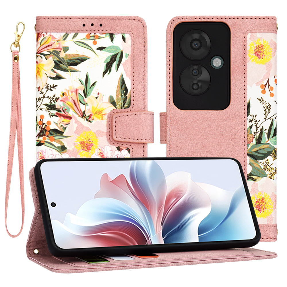 Fodral för Oppo Reno11 F, Techsuit, FlipCraft, Rosa