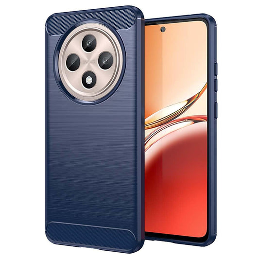 Fodral för Oppo Reno12 FS 5G / Reno12 FS 4G / Reno12 F 4G / Reno12 F, Techsuit, Kolfiber, Blå
