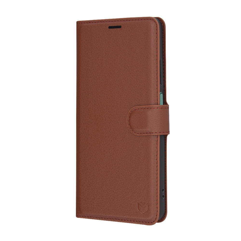 Fodral för Oppo Reno12 FS 5G / Reno12 FS 4G / Reno12 F 4G / Reno12 F, Techsuit, Leather Folio, Brun