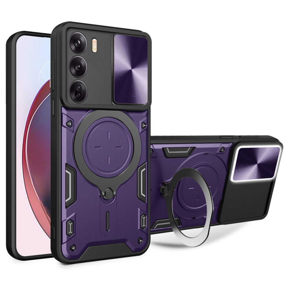 Fodral för Oppo Reno12, Techsuit, CamGuard Pro, Lila