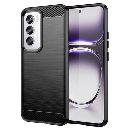 Fodral för Oppo Reno12, Techsuit, Kolfiber, Svart