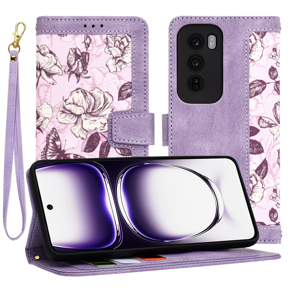 Fodral för Oppo Reno12, Techsuit, FlipCraft, Lila