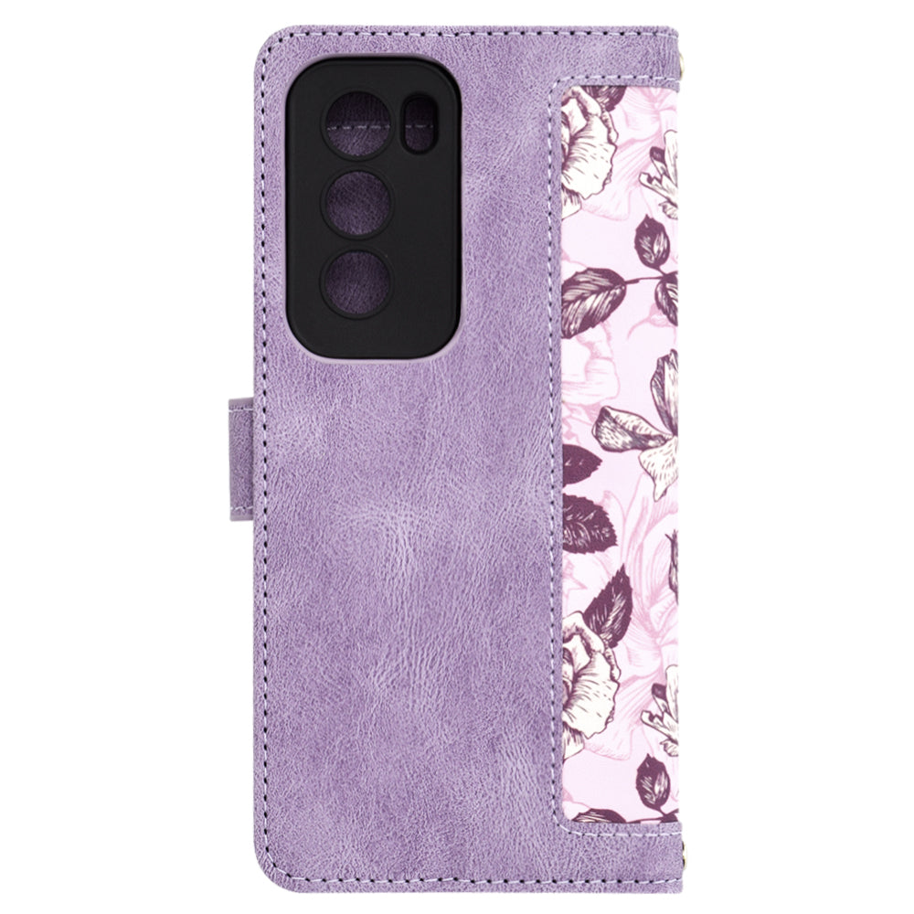Fodral för Oppo Reno12, Techsuit, FlipCraft, Lila