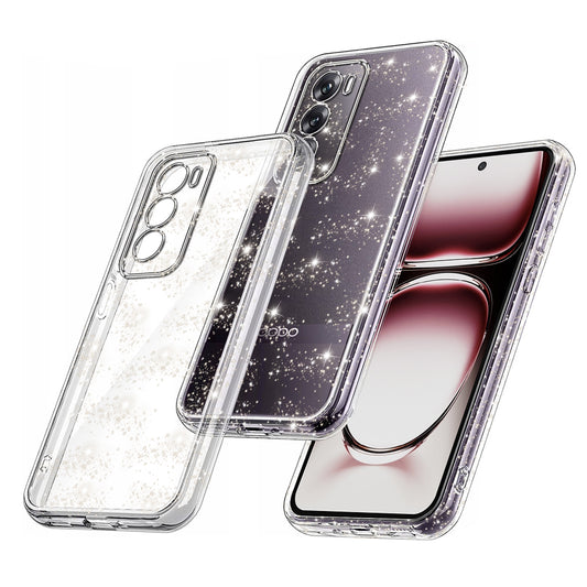 Skyddsfodral för Oppo Reno12, Techsuit, SparkleSkin, Transparent