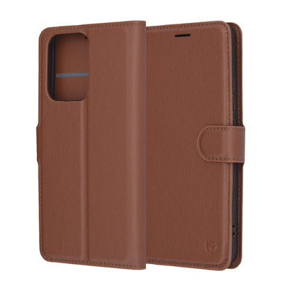 Case for Oppo Reno13 FS 5G / Reno13 F 4G / Reno13 F, Techsuit, Leather Folio, Brown