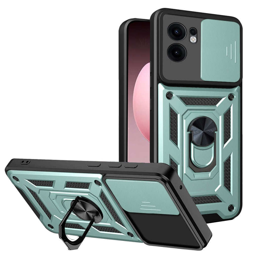 Fodral för Oppo Reno13 FS 5G / Reno13 F 4G / Reno13 F, Techsuit, CamShield, Grön