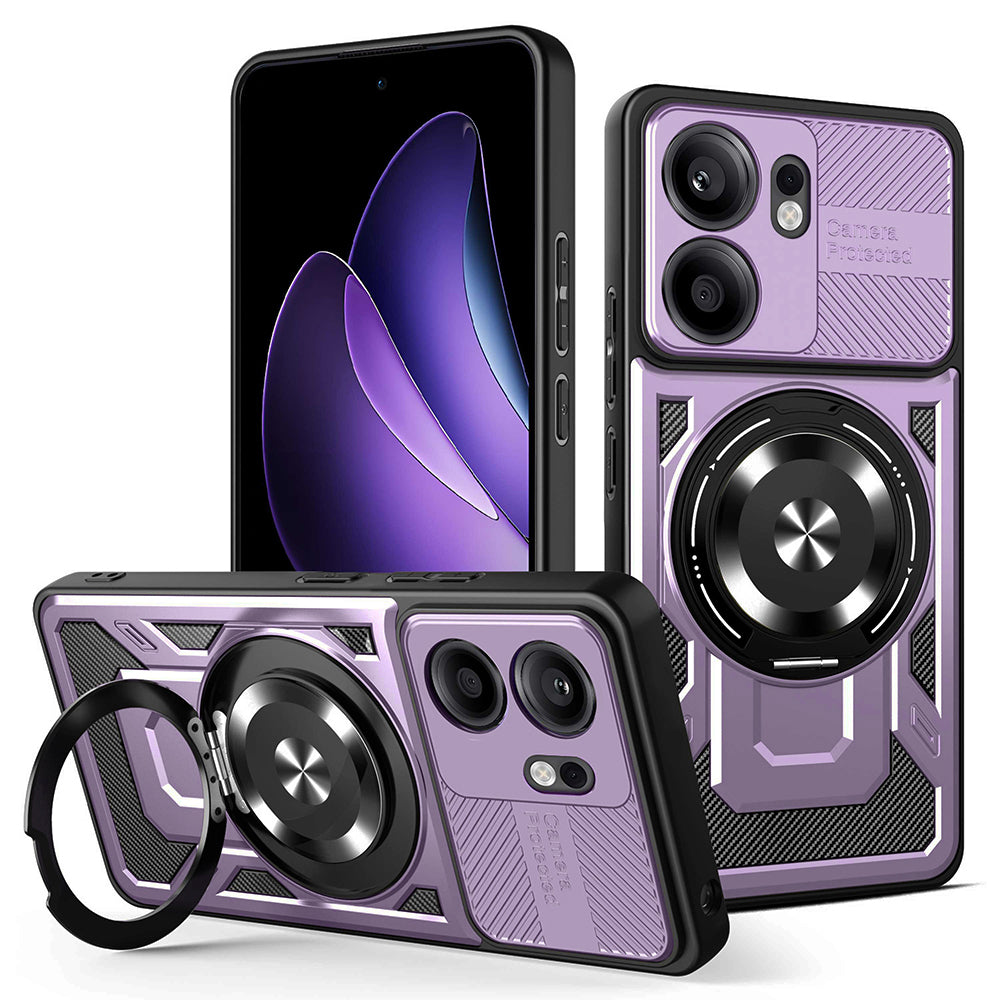 Fodral för Oppo Reno13 FS 5G / Reno13 F 4G / Reno13 F, Techsuit, RuggedCam, Lila