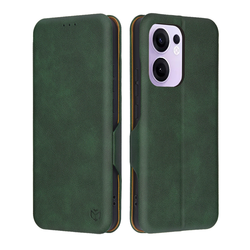 Fodral för Oppo Reno13 FS 5G / Reno13 F 4G / Reno13 F, Techsuit, Safe Wallet Plus, Grön
