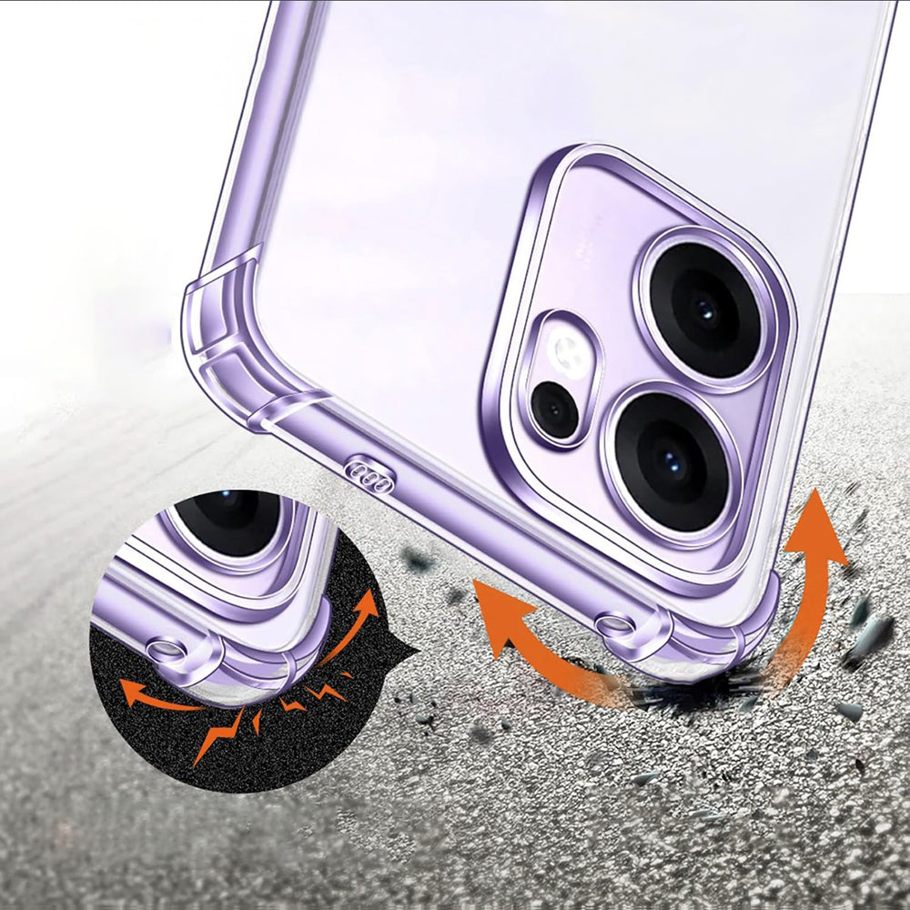 Fodral för Oppo Reno13 FS 5G / Reno13 F 4G / Reno13 F, Techsuit, Stötsäker Klar, Transparent