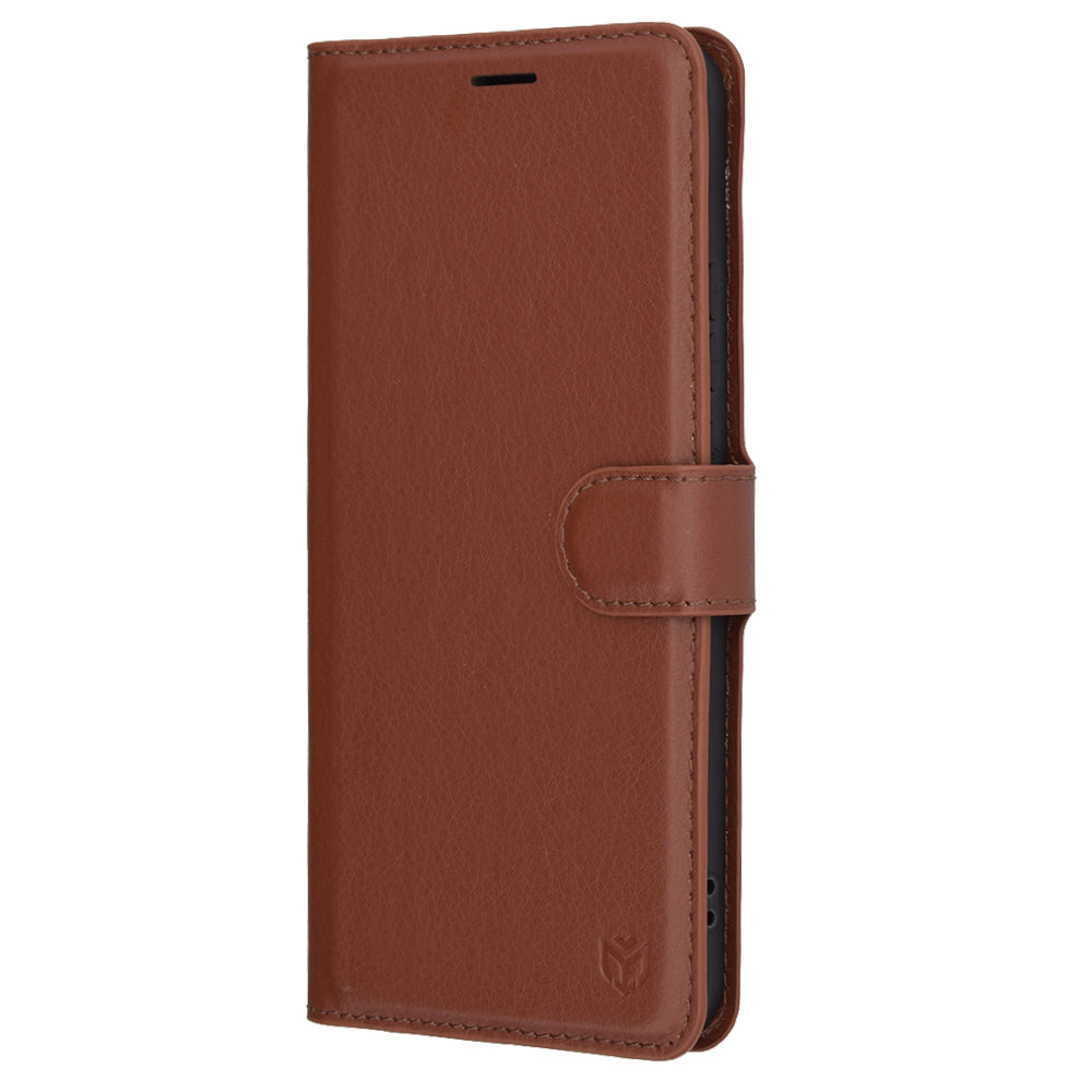 Fodral för Oppo Reno13 Pro, Techsuit, Läderfolio, Brun