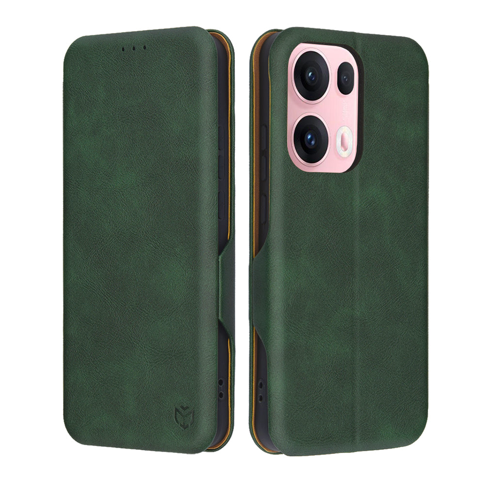 Fodral för Oppo Reno13 Pro, Techsuit, Safe Wallet Plus, Grön