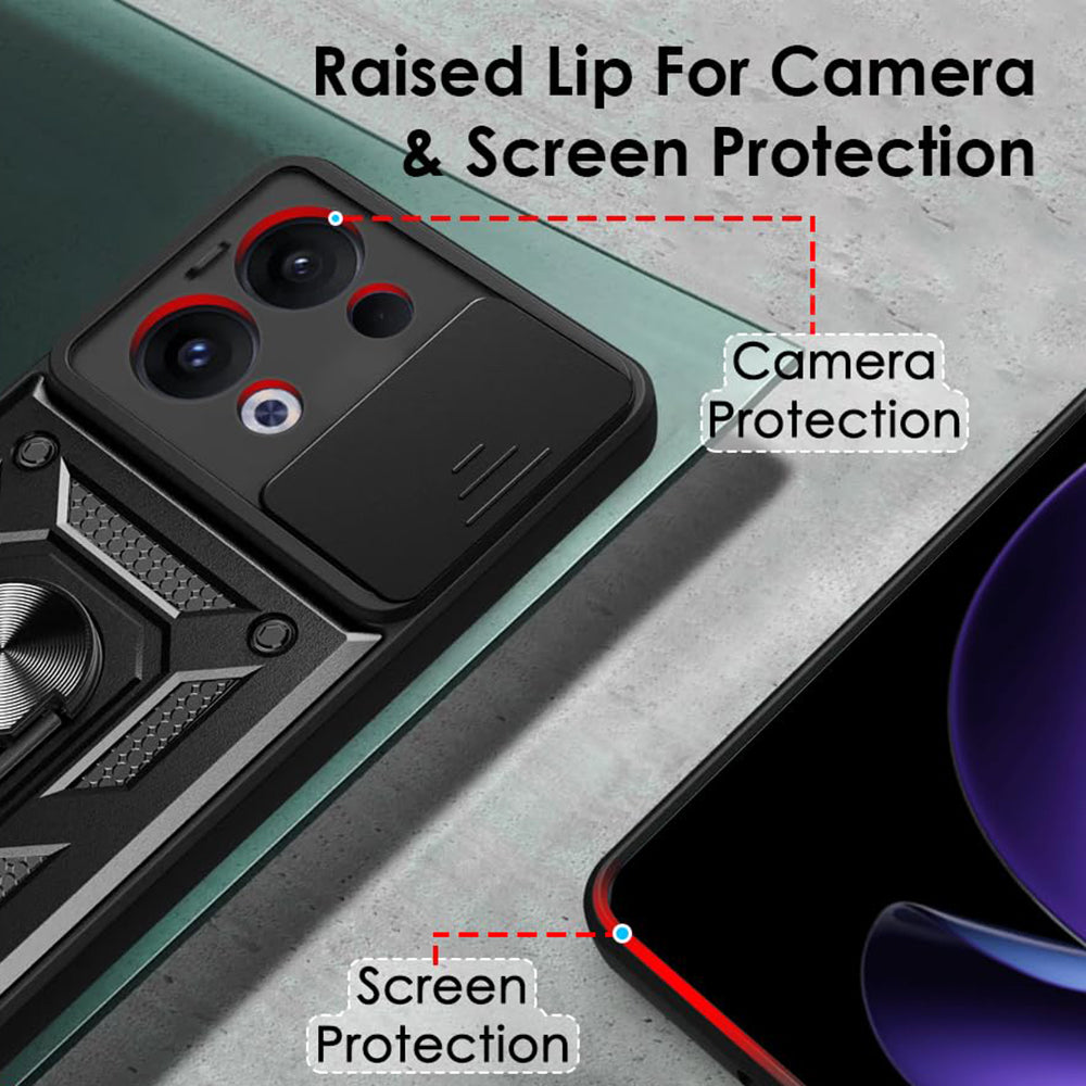 Fodral för Oppo Reno13, Techsuit, CamShield, Svart