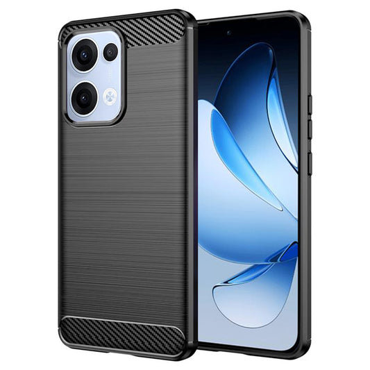 Fodral för Oppo Reno13, Techsuit, Kolfiber, Svart