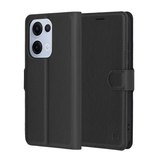 Fodral för Oppo Reno13, Techsuit, Leather Folio, Svart