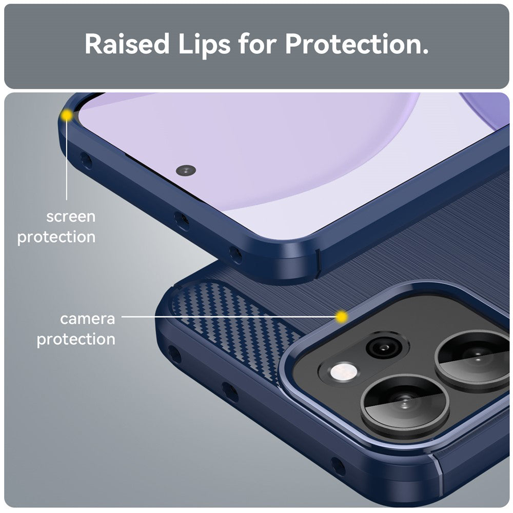 Fodral för Oppo Reno14 FS 5G / Reno14 F, Techsuit, Kolfiber, Blå