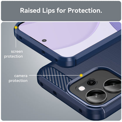 Fodral för Oppo Reno14 FS 5G / Reno14 F, Techsuit, Kolfiber, Blå