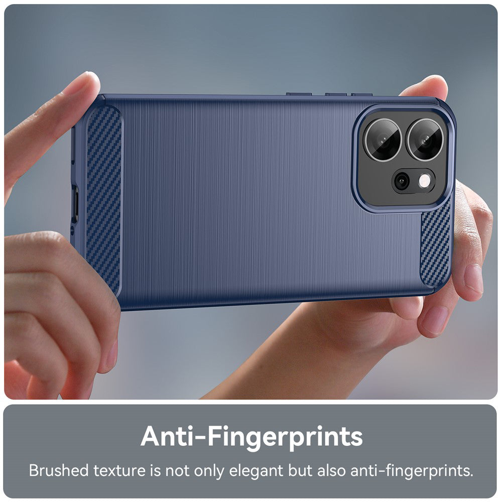 Fodral för Oppo Reno14 FS 5G / Reno14 F, Techsuit, Kolfiber, Blå