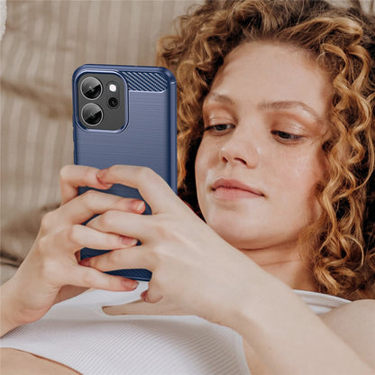 Fodral för Oppo Reno14 FS 5G / Reno14 F, Techsuit, Kolfiber, Blå