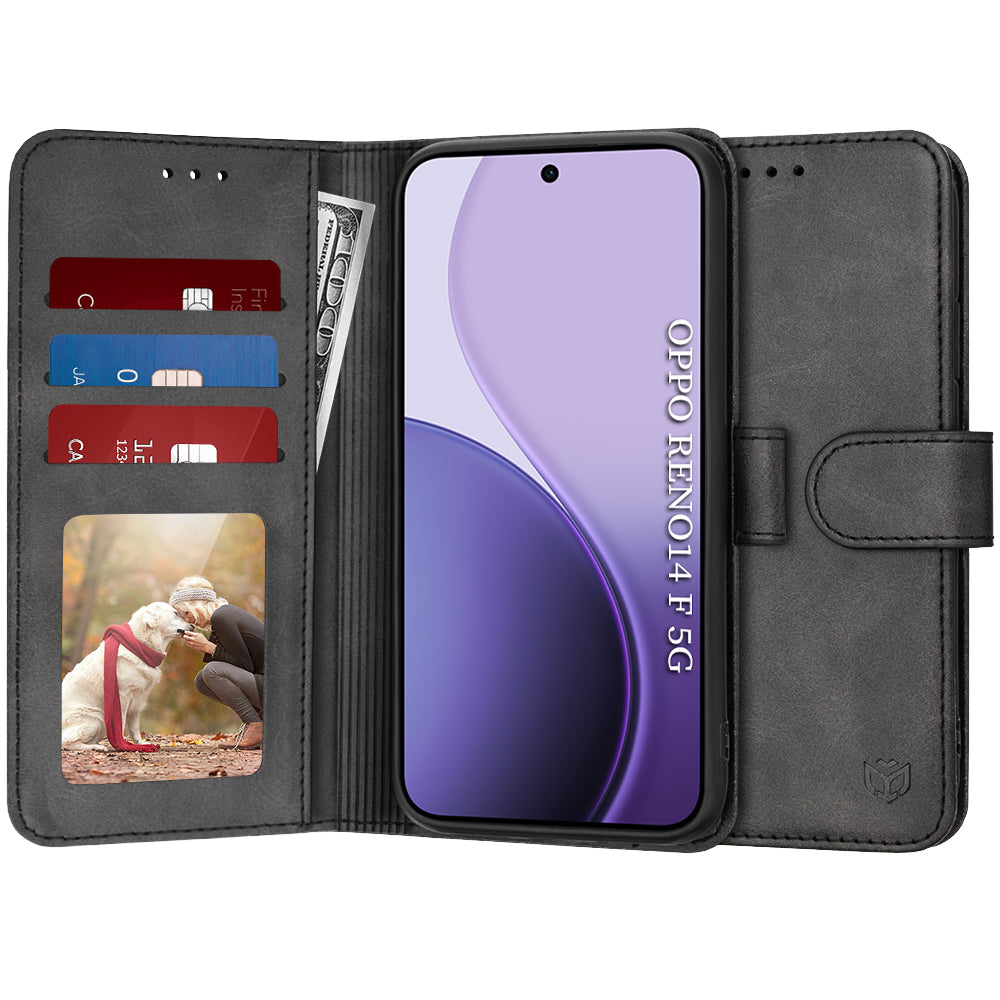 Fodral för Oppo Reno14 FS 5G / Reno14 F, Techsuit, Diary Book, Svart