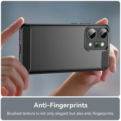 Fodral för Oppo Reno14 Pro, Techsuit, Kolfiber, Svart