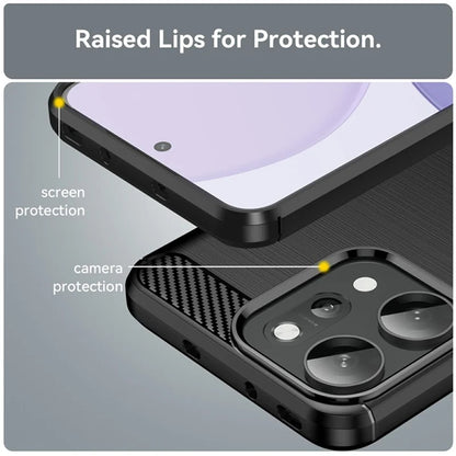 Fodral för Oppo Reno14 Pro, Techsuit, Kolfiber, Svart