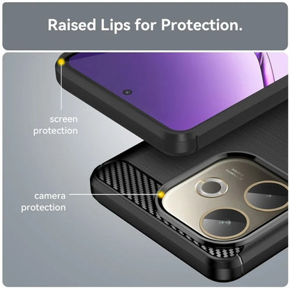 Fodral för Oppo Reno14, Techsuit, Kolfiber, Svart