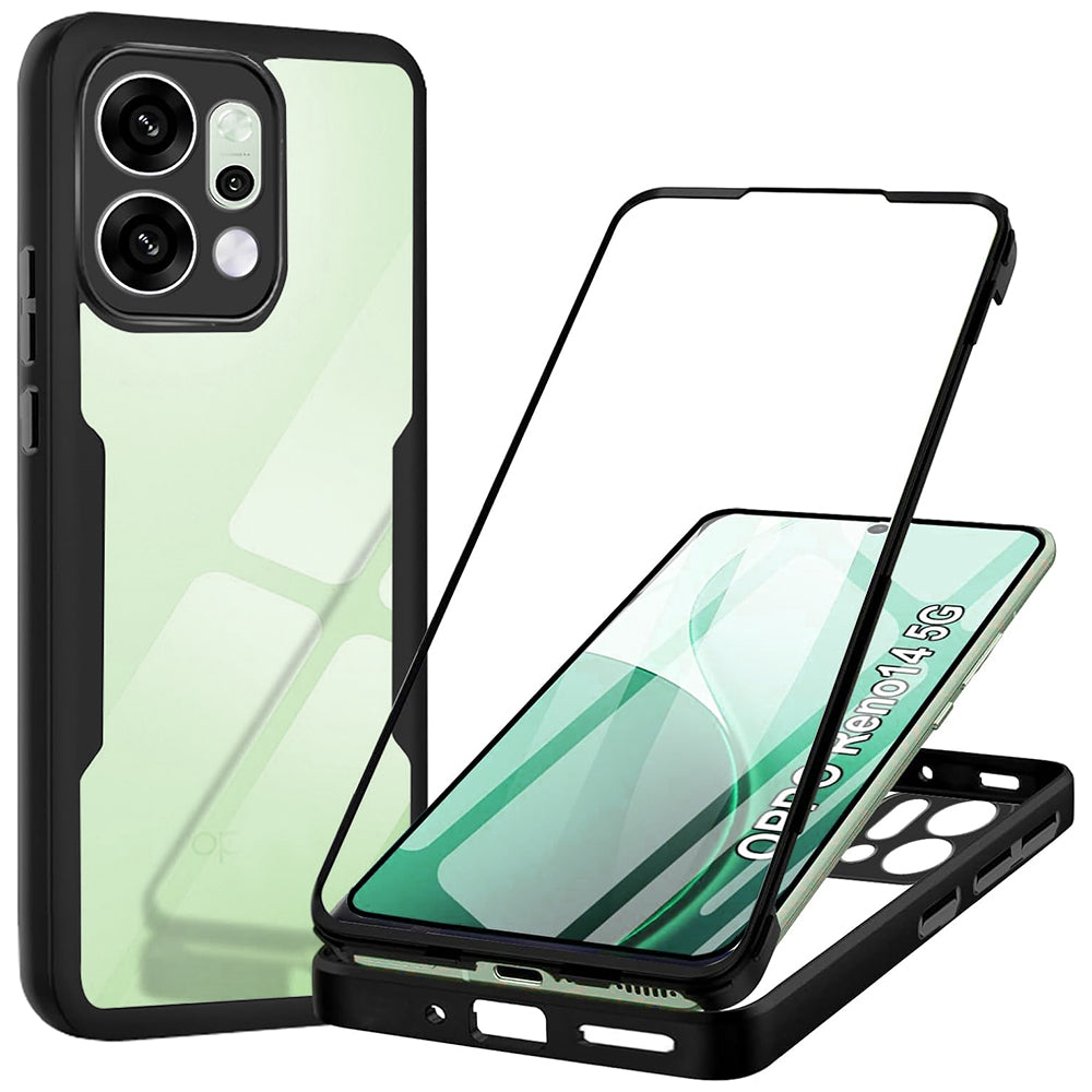 Skyddsfodral för Oppo Reno14, Techsuit, ColorVerse 360, Svart