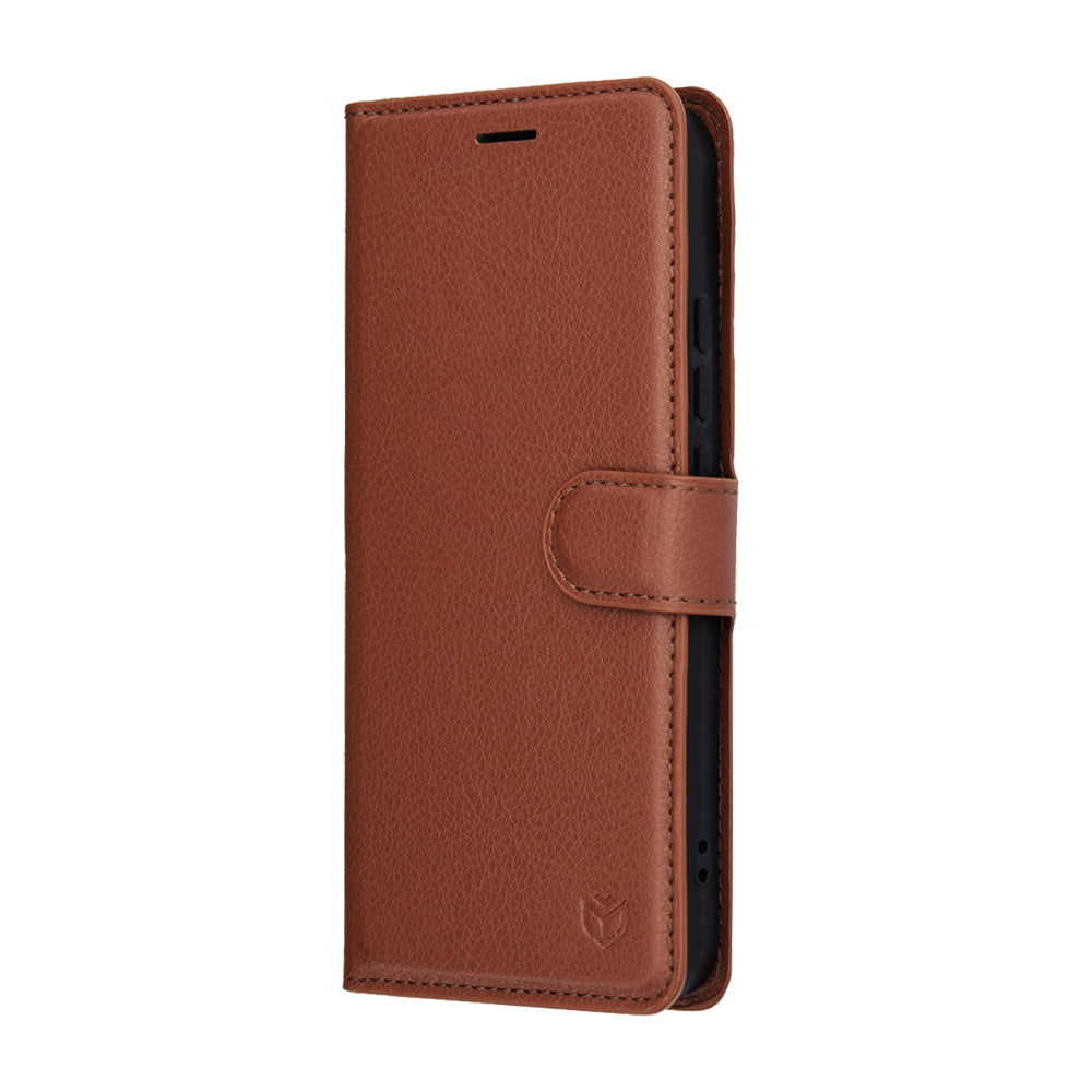 Fodral för Oppo Reno14, Techsuit, Leather Folio, Brun