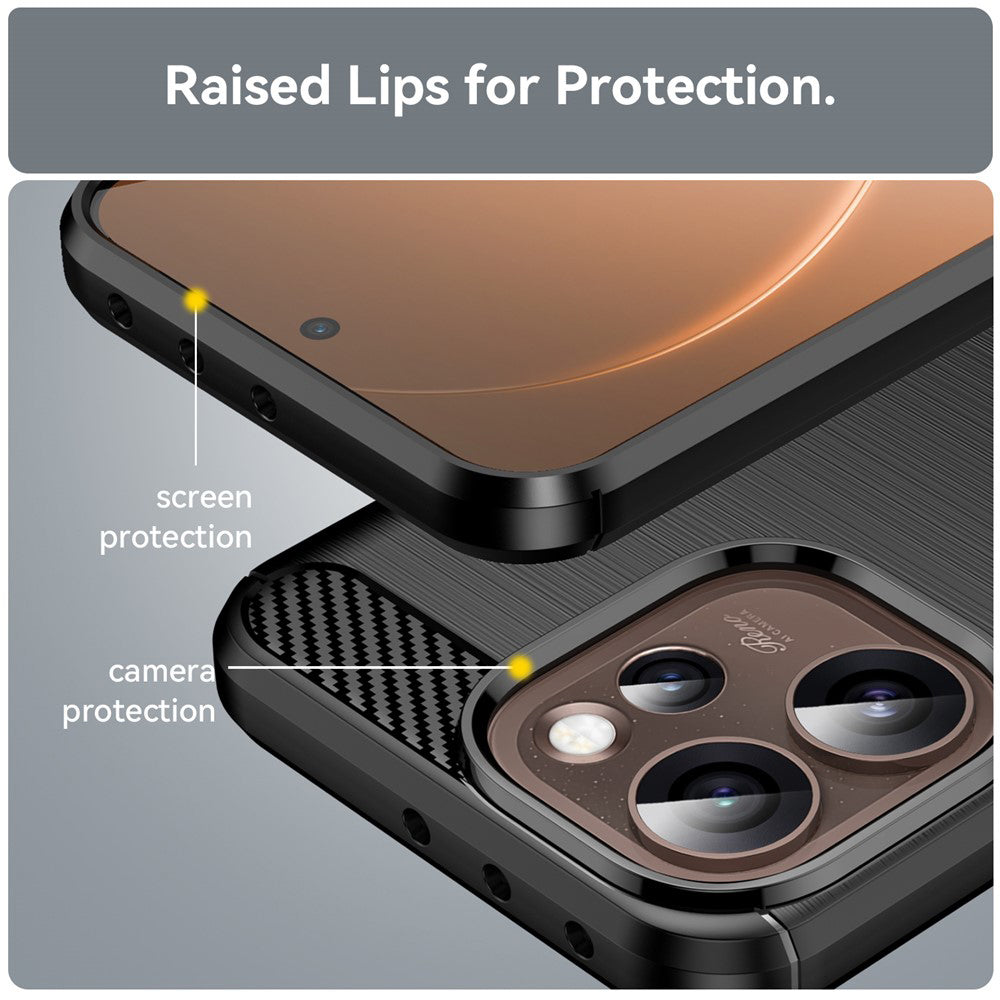 Skyddsfodral för Oppo Reno15 Pro Max, Techsuit, Kolfiber, Svart