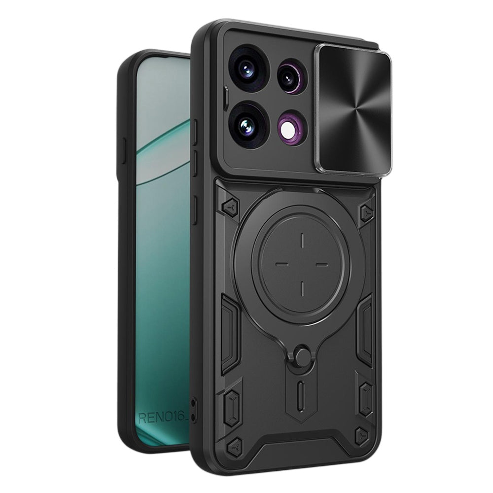 Fodral för Oppo Reno16 F / Reno16 FS, Techsuit, CamGuard Pro, Svart