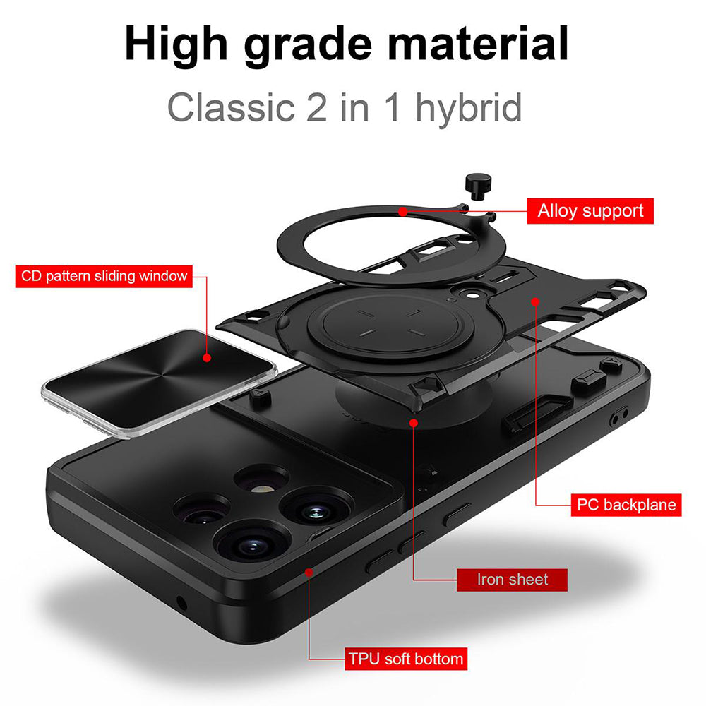 Fodral för Oppo Reno16 F / Reno16 FS, Techsuit, CamGuard Pro, Svart