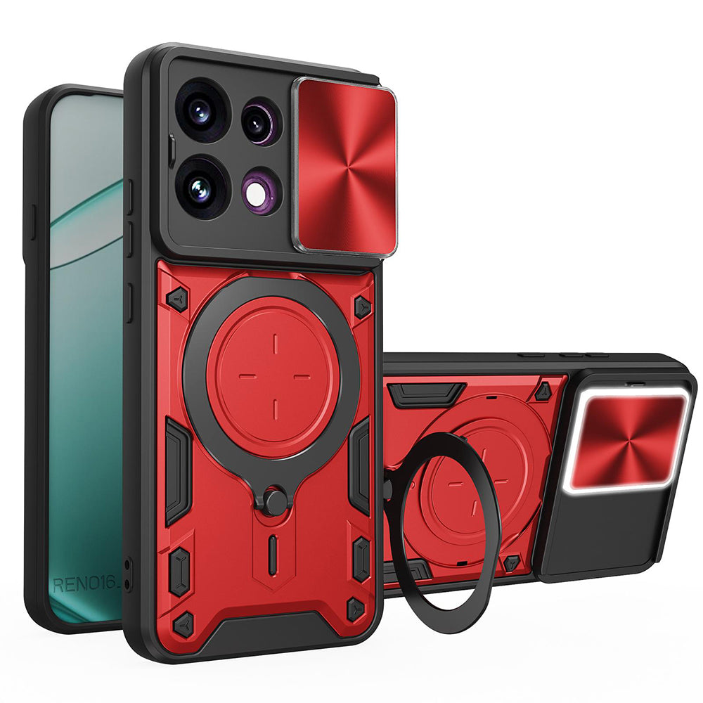 Fodral för Oppo Reno16 F / Reno16 FS, Techsuit, CamGuard Pro, Röd