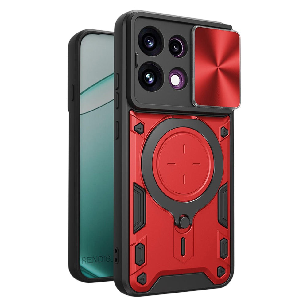 Fodral för Oppo Reno16 F / Reno16 FS, Techsuit, CamGuard Pro, Röd
