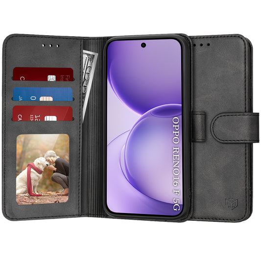 Fodral för Oppo Reno16 F / Reno16 FS, Techsuit, Diary Book, Svart