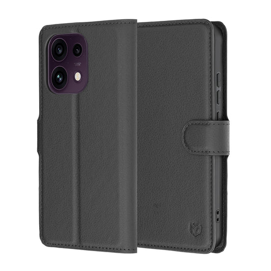 Fodral för Oppo Reno16 F / Reno16 FS, Techsuit, Leather Folio, Svart