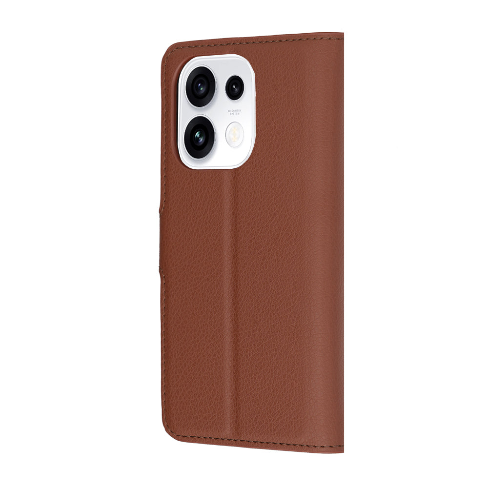 Fodral för Oppo Reno16 Pro, Techsuit, Leather Folio, Brun