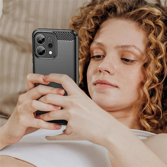 Fodral för Oppo Reno16 / Reno16 Pro, Techsuit, Kolfiber, Blå