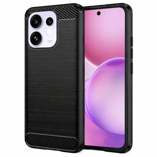 Fodral för Oppo Reno16 / Reno16 Pro, Techsuit, Kolfiber, Svart