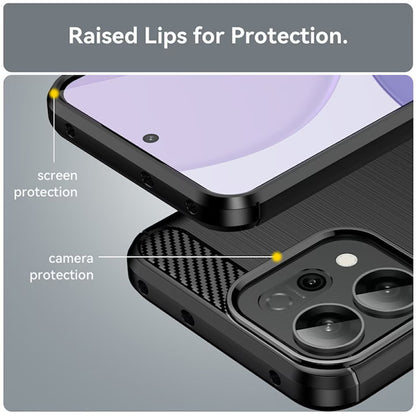 Fodral för Oppo Reno16 / Reno16 Pro, Techsuit, Kolfiber, Svart