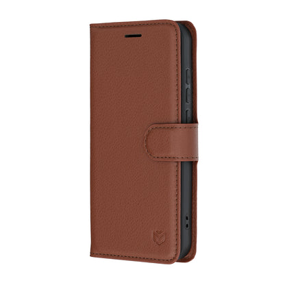 Fodral för Oppo Reno16 / Reno16 Pro, Techsuit, Läderfolio, Brun