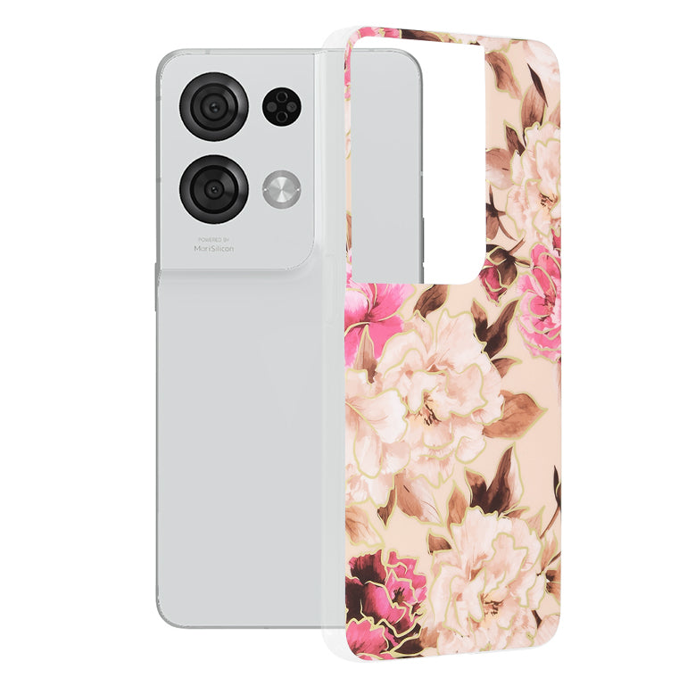 Fodral för Oppo Reno8 Pro, Techsuit, Marble, Beige